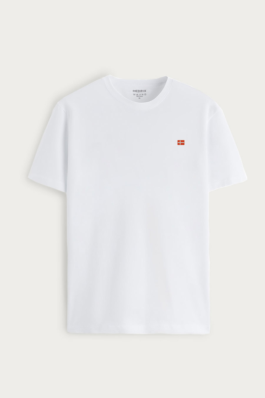 Levně Tričko, Barva Bílá, s Potiskem Denmark Flag Minimal