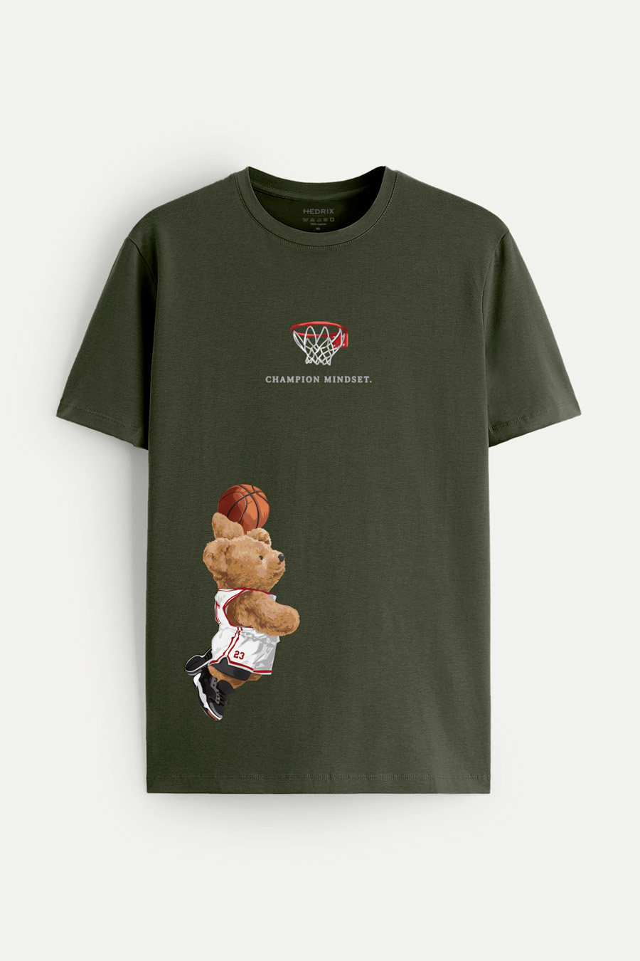 Levně Tričko, Barva Khaki, s Potiskem Champion Mindset Teddy