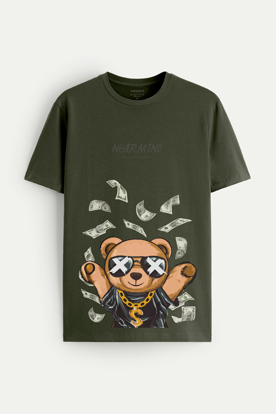 Levně Tričko, Barva Khaki, s Potiskem Moneymaker Teddy