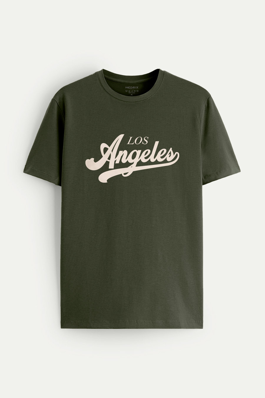 Levně Tričko, Barva Khaki, s Potiskem Los Angeles
