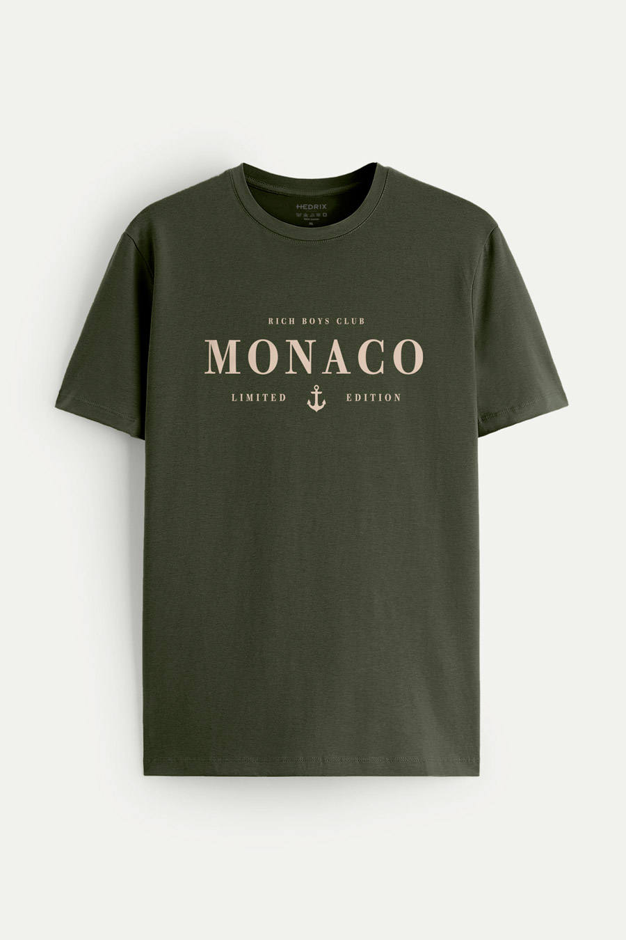 Levně Tričko, Barva Khaki, s Potiskem Monaco