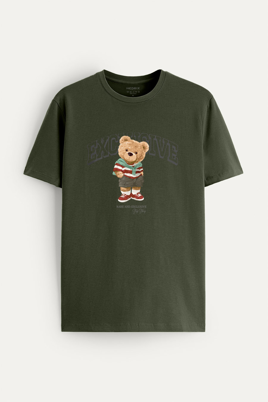 Tričko, Barva Khaki, s Potiskem Exclusive Teddy