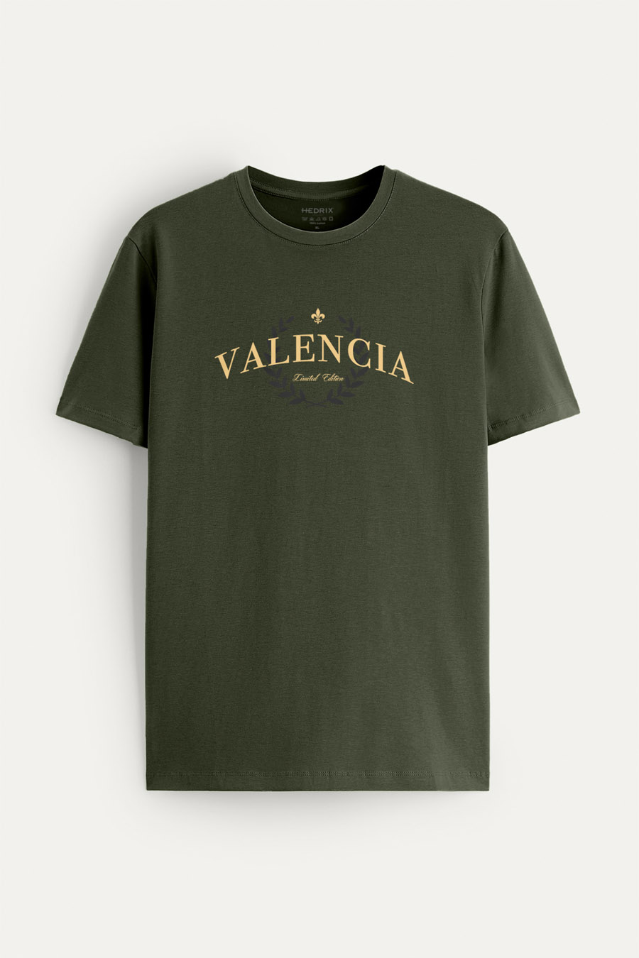 Tričko, Barva Khaki, s Potiskem Valencia Elite