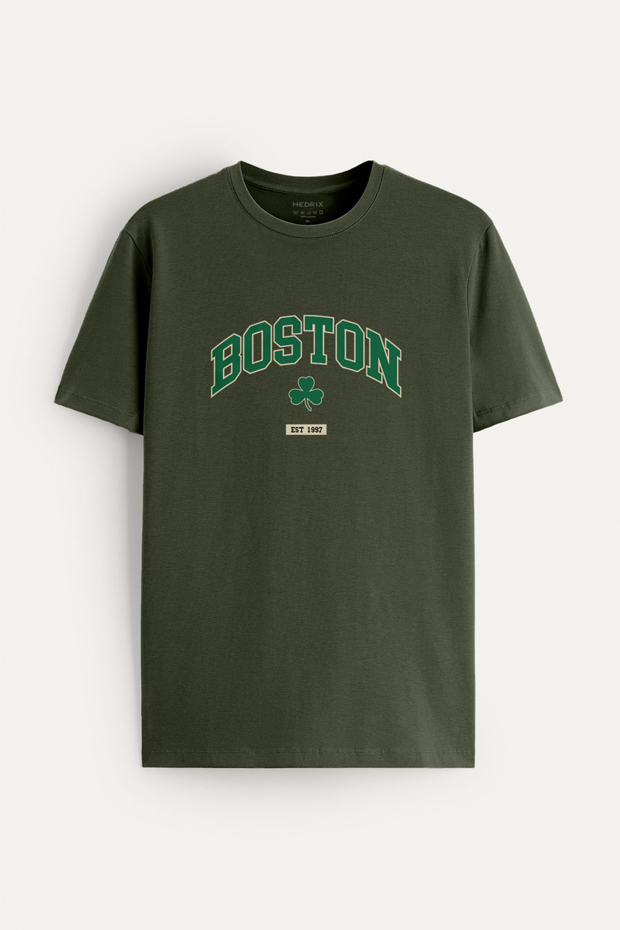 Tričko, Barva Khaki, s Potiskem Boston Legacy
