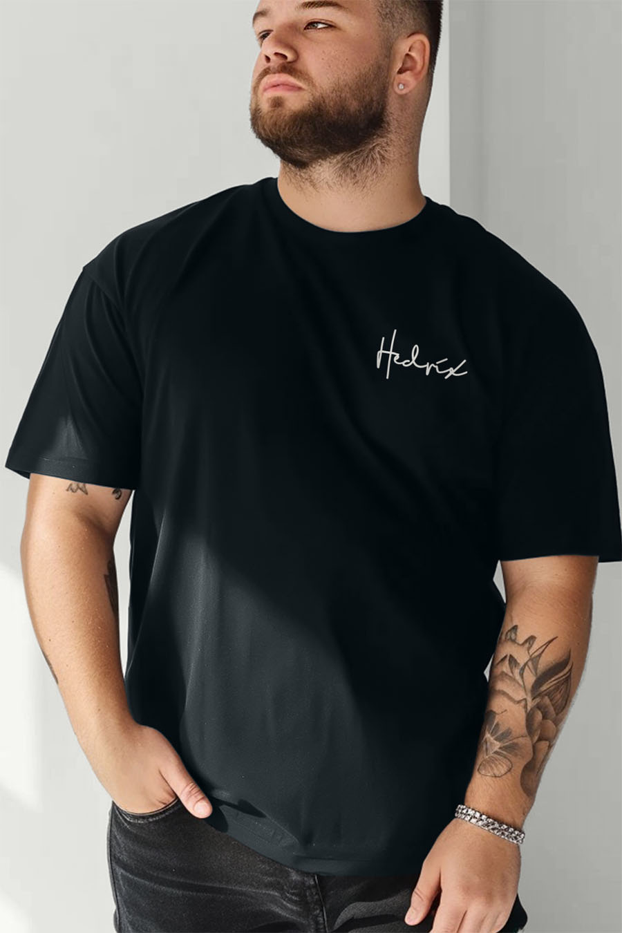 Tričko, Barva Železitě Šedá, s Potiskem Hedrix Handwriting · záber 8
