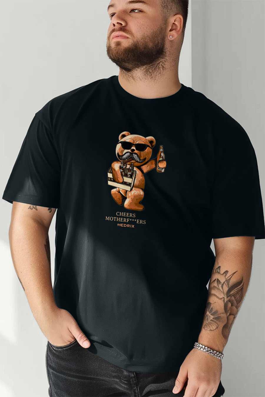 Tričko, Barva Železitě Šedá, s Potiskem Cheers Teddy · záber 8