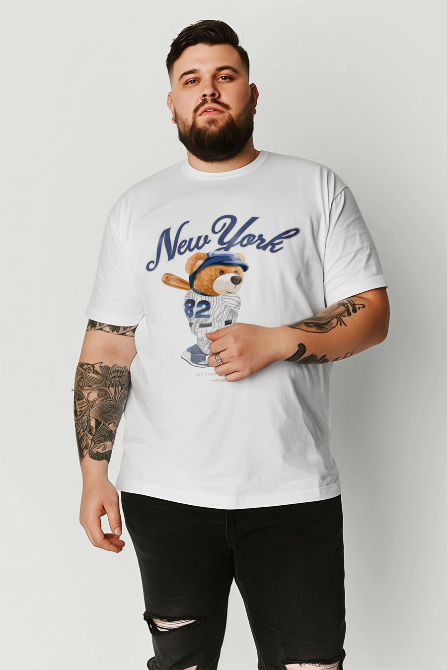 Tričko, Barva Bílá, s Potiskem Baseball Teddy · záber 7