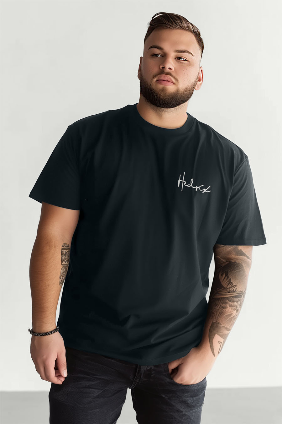 Tričko, Barva Železitě Šedá, s Potiskem Hedrix Handwriting · záber 6