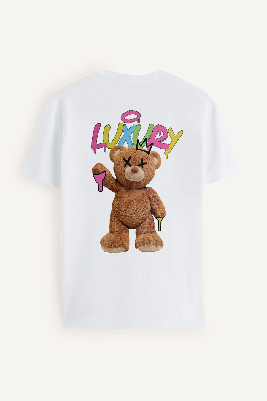 Levně Tričko, Barva Bílá, s Potiskem Luxurious Teddy
