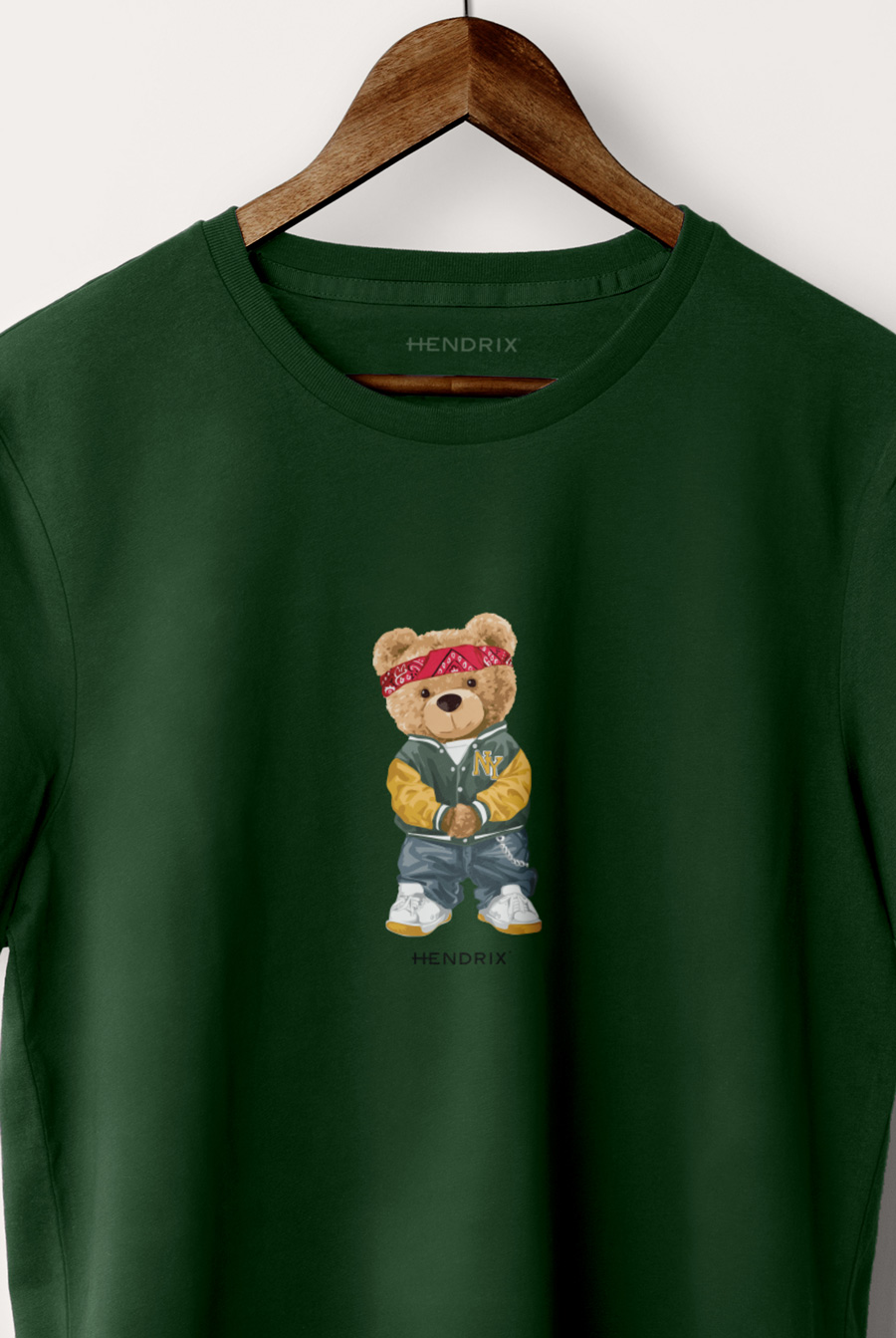Levně Tričko, Barva Zelená, s Potiskem Hypebeast Teddy