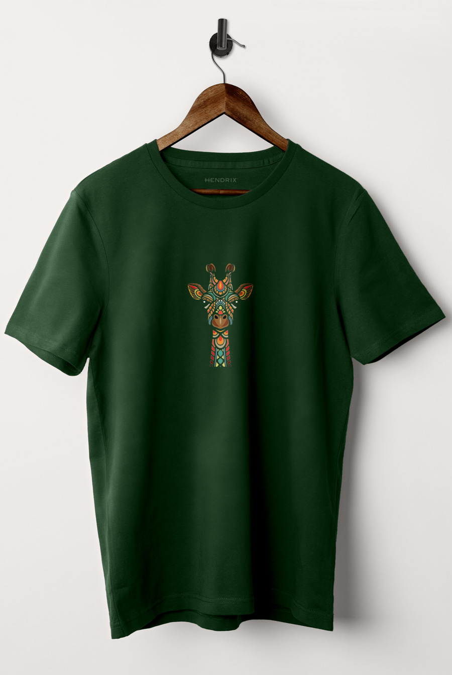 Levně Tričko, Barva Zelená, s Potiskem Tribal Giraffe