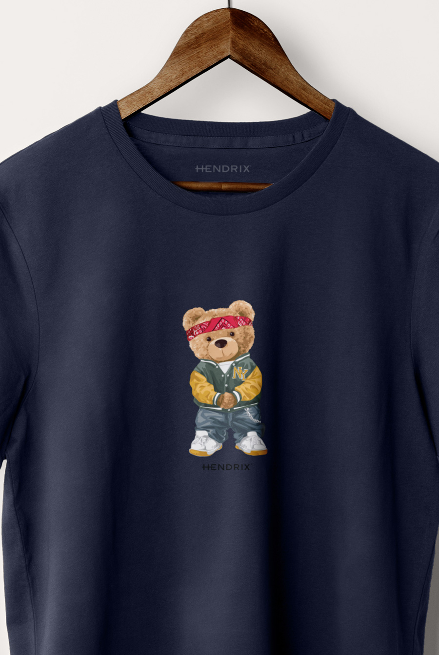 Levně Tričko, Barva Modrá, s Potiskem Hypebeast Teddy