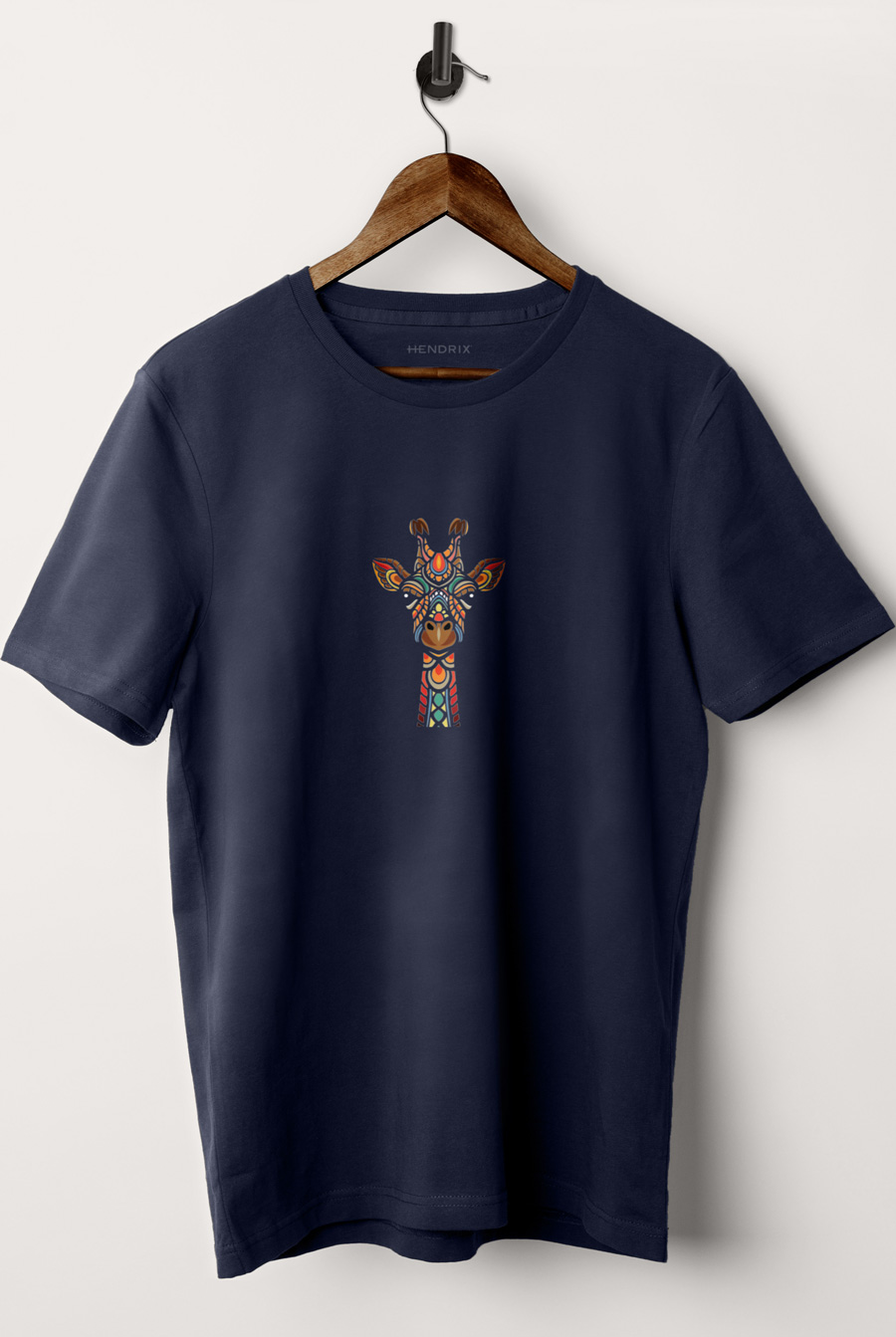 Levně Tričko, Barva Modrá, s Potiskem Tribal Giraffe