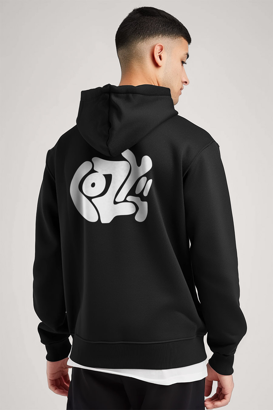 Mikina s Kapucí na Zip, Barva Černá, s Potiskem Cozy