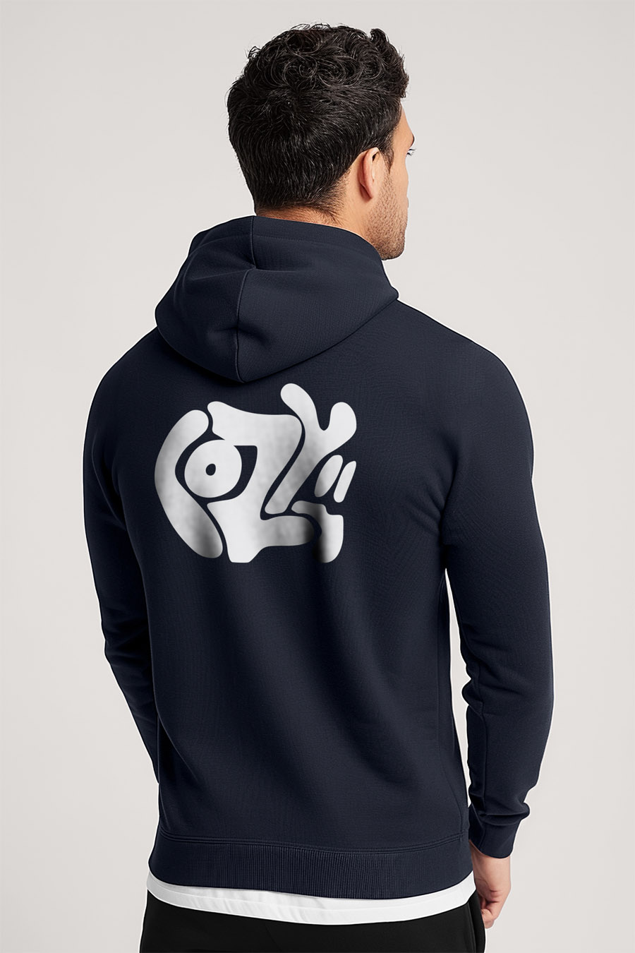 Mikina s Kapucí na Zip, Barva Modrá, s Potiskem Cozy
