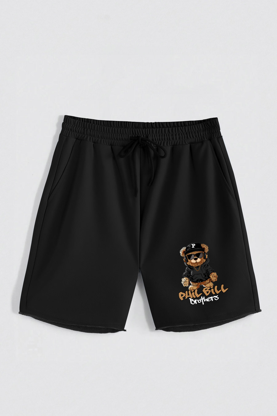 Levně Kraťasy, Barva Černá, s Potiskem Hedrix P Bear