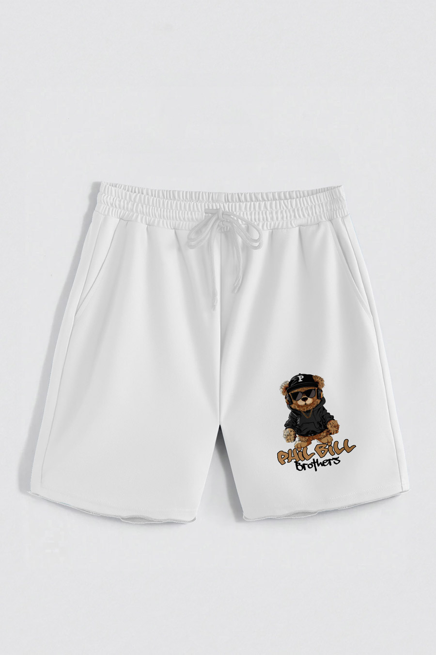 Levně Kraťasy, Barva Bilá, s Potiskem Hedrix P Bear