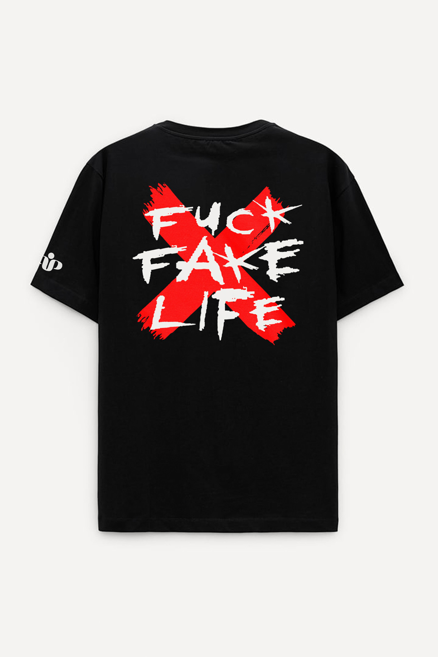Levně Oversized Tričko, Barva Černá, s Potiskem X Life
