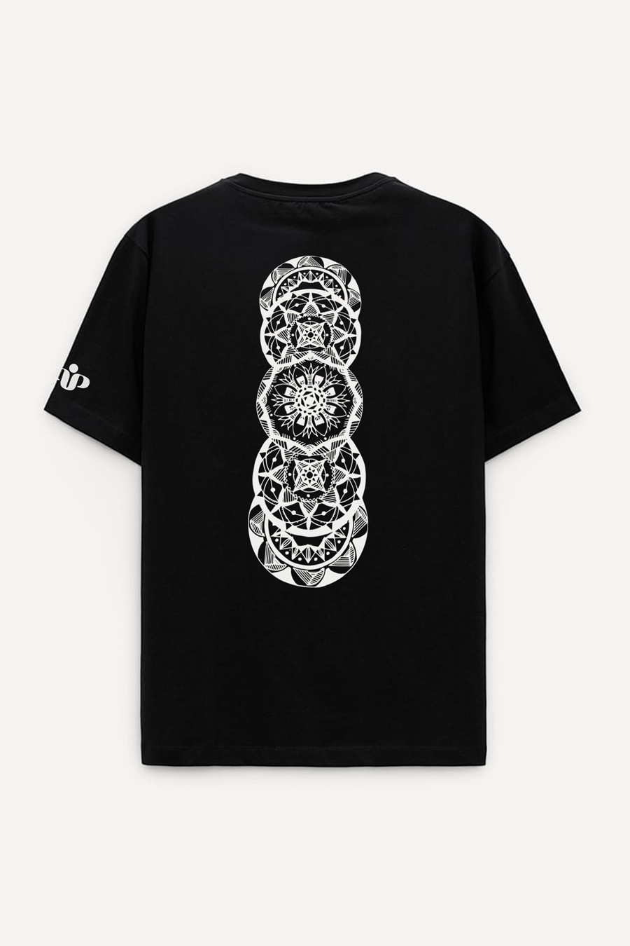 Levně Oversized Tričko, Barva Černá s Potiskem Karma Sees You