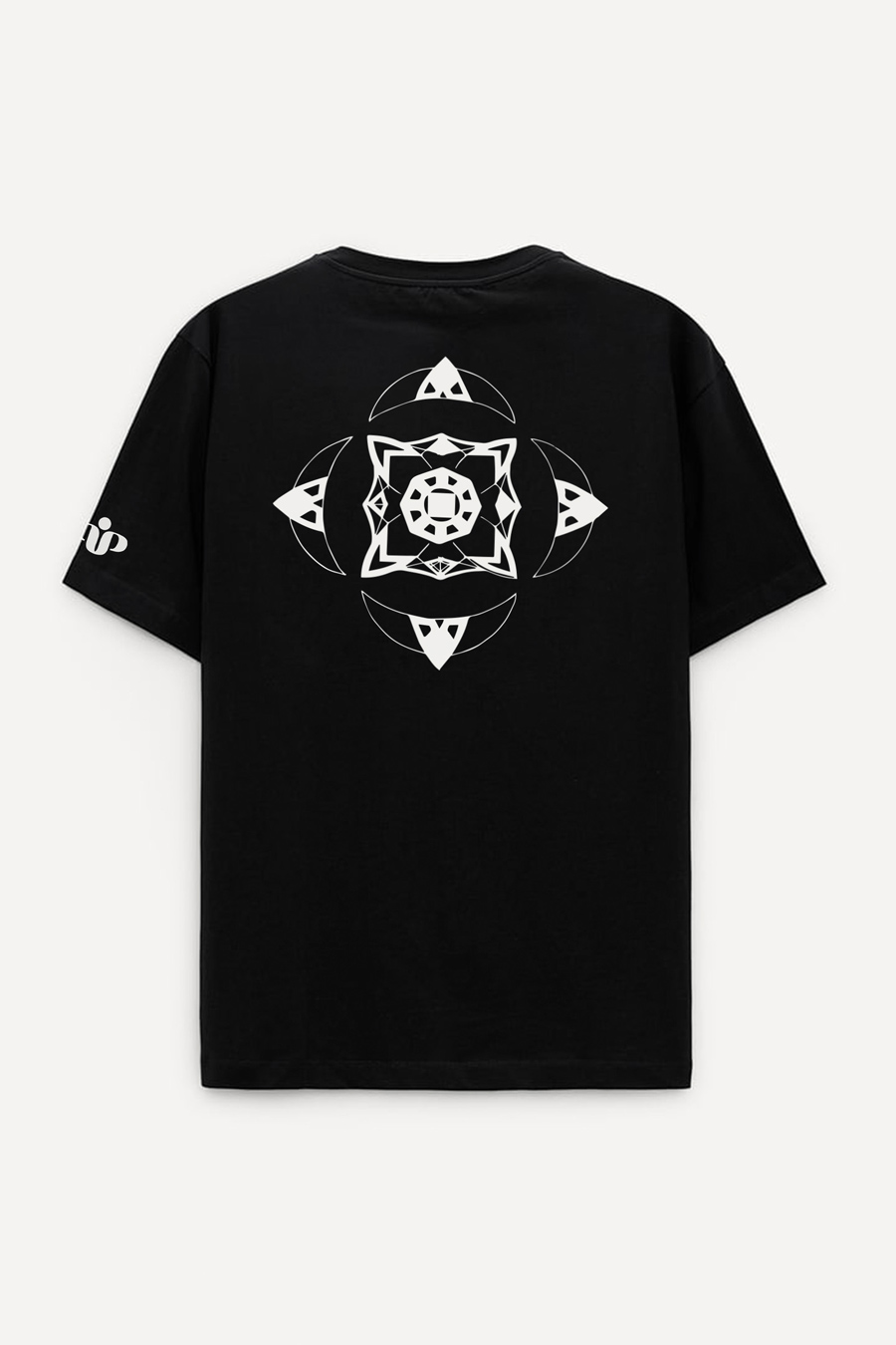 Levně Oversized Tričko, Barva Černá s Potiskem Karma X