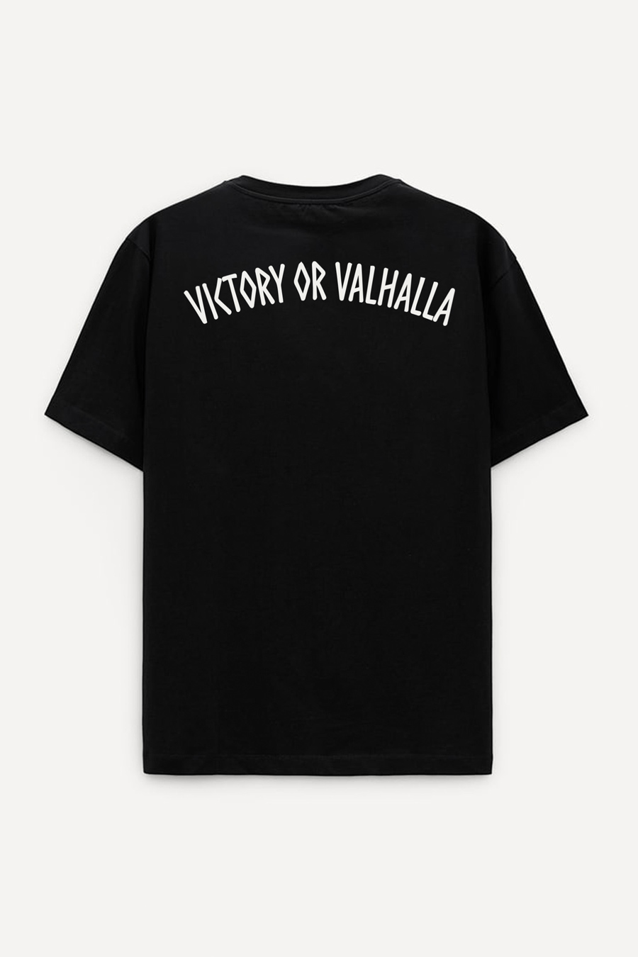 Levně Oversized Tričko, Barva Černá s Potiskem Victory