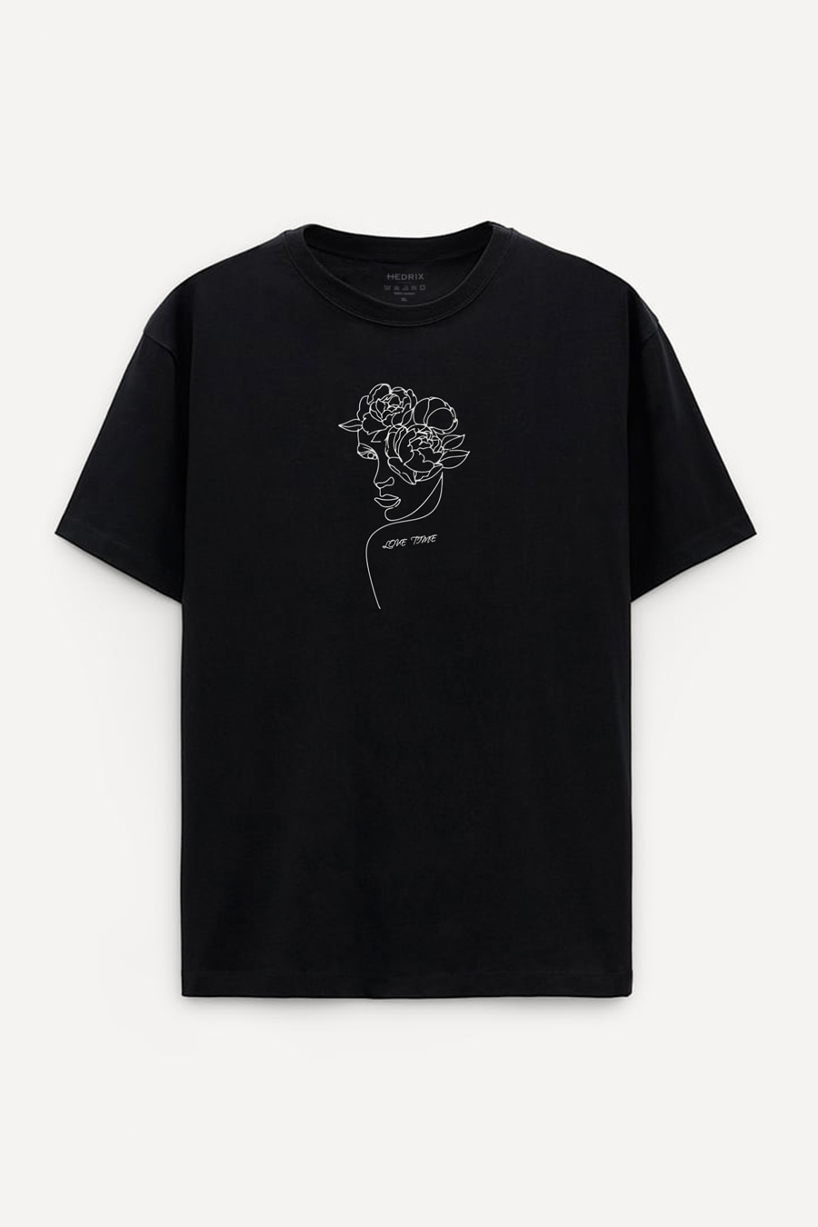 Levně Oversized Tričko, Barva Černá s Potiskem Love Time X