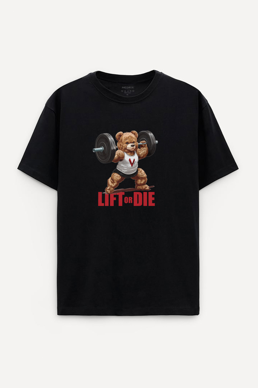 Levně Oversized Tričko, Barva Černá s Potiskem Lift Or Die
