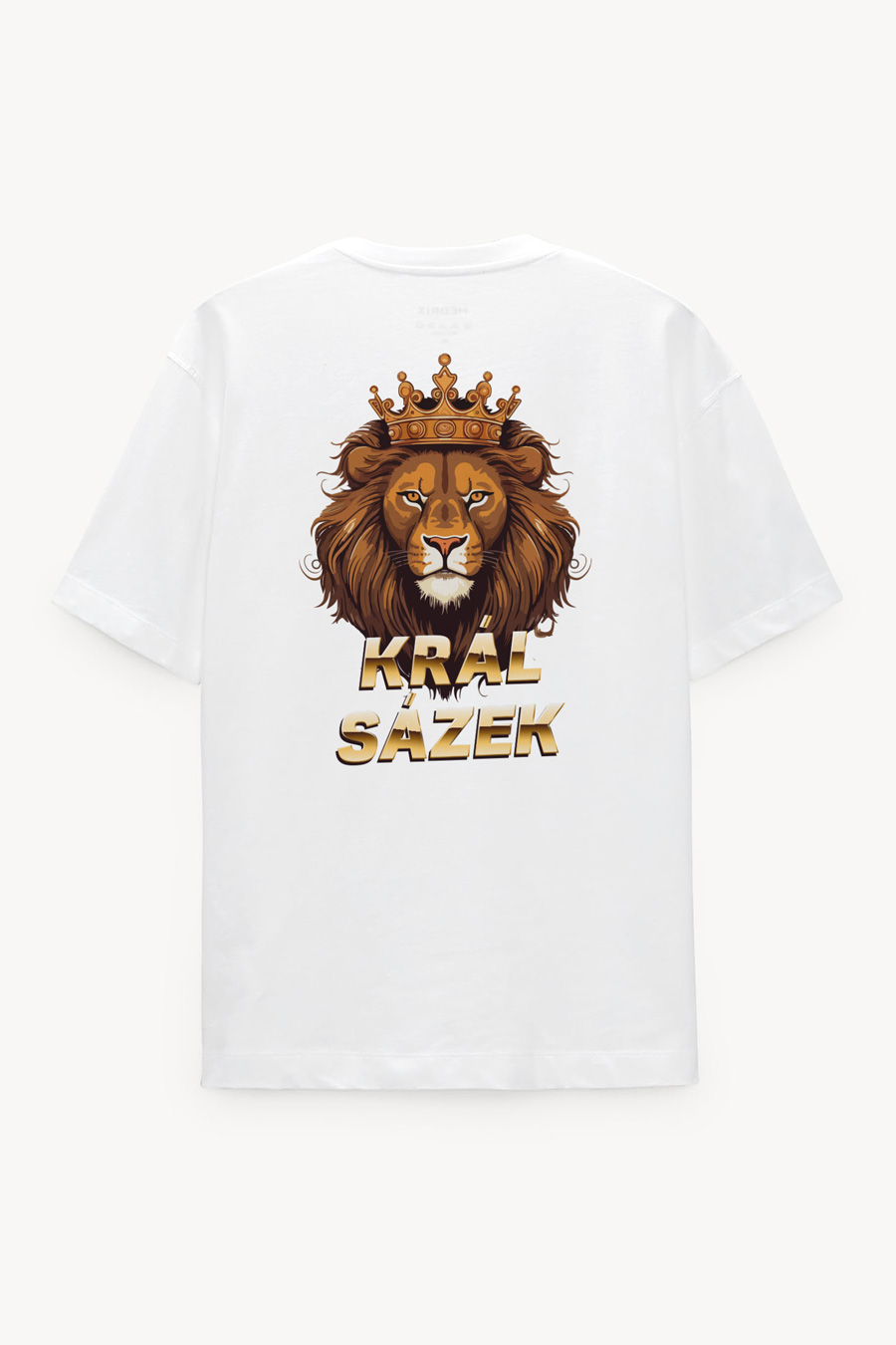 Levně Oversized Tričko, Barva Bilá s Potiskem Lion