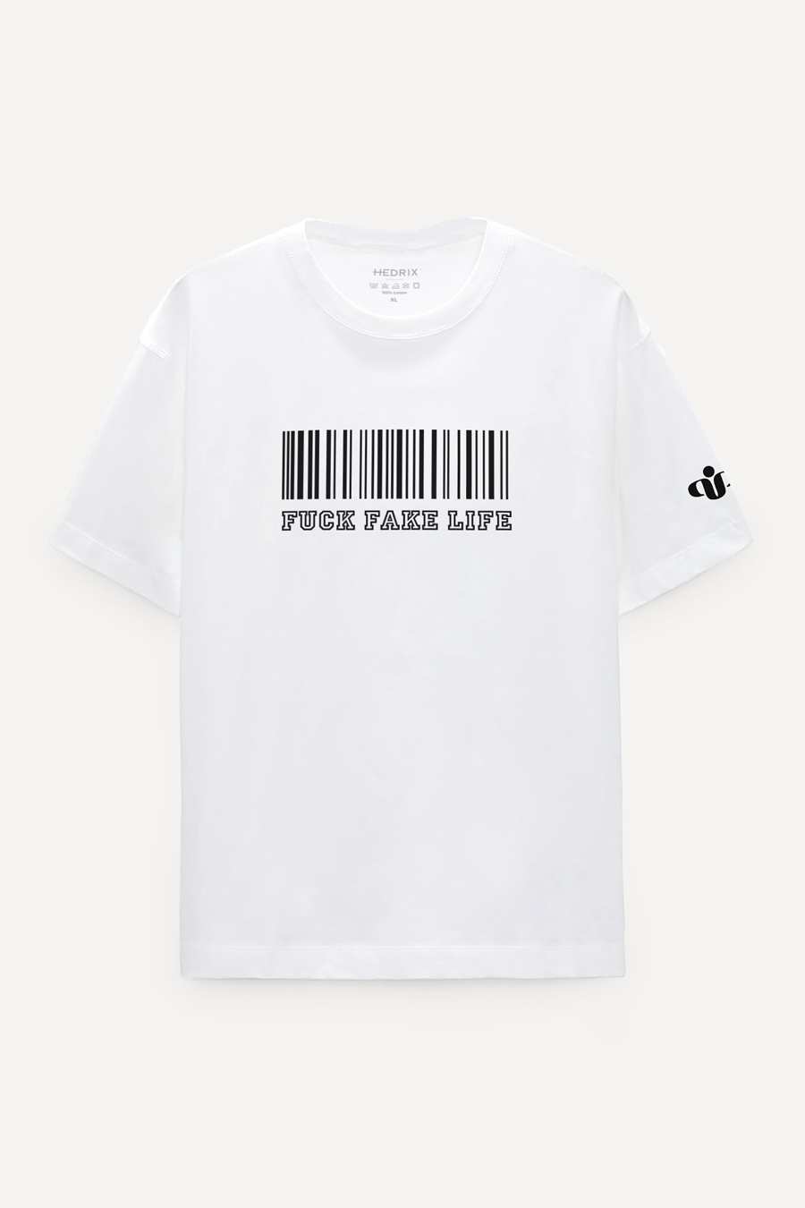 Levně Oversized Tričko, Barva Bílá, s Potiskem Life
