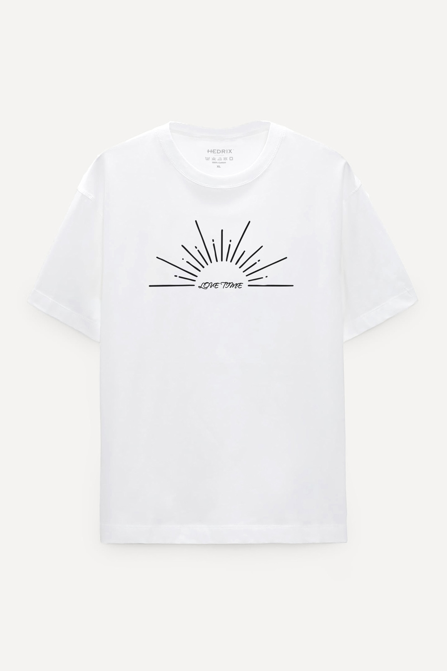 Levně Oversized Tričko, Barva Bilá s Potiskem Sunny