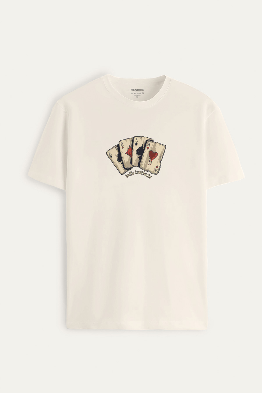Levně Tričko, Barva Ekru, s Potiskem Wild Cards