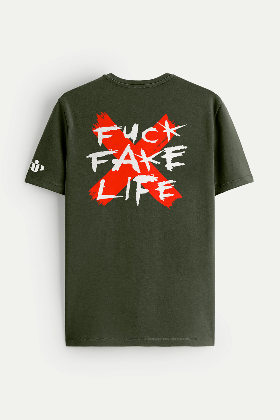 Levně Tričko, Barva Khaki, s Potiskem X Life