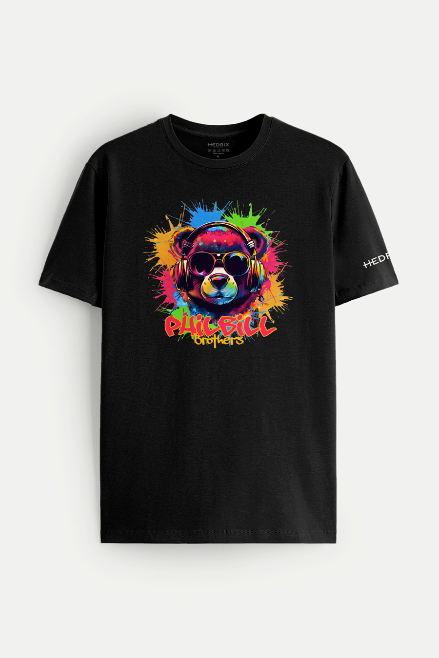 Levně Tričko, Barva Černá, s Potiskem Colorfull Bear