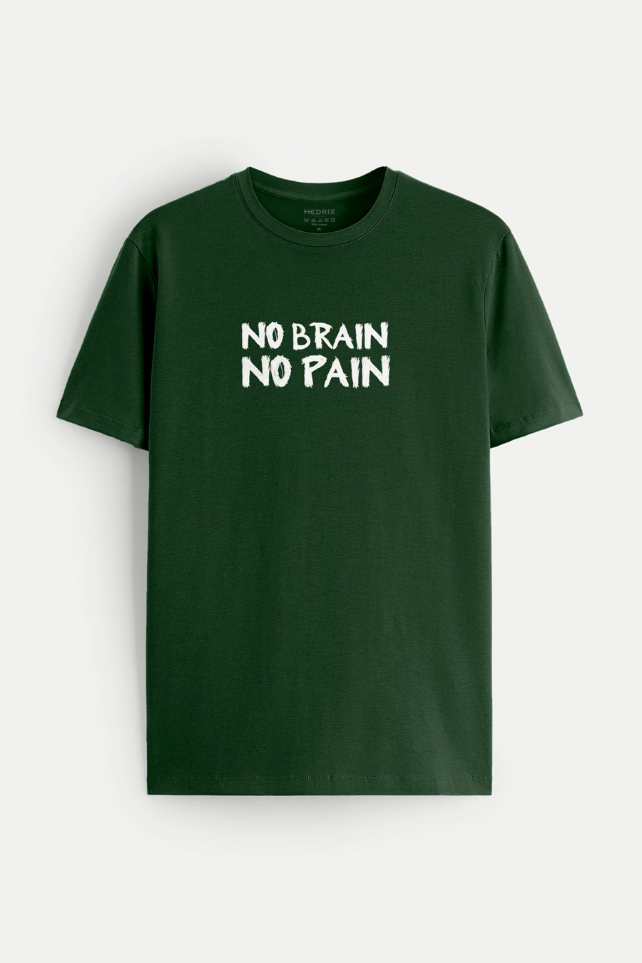Levně Tričko, Barva Zelená, s Potiskem No Brain