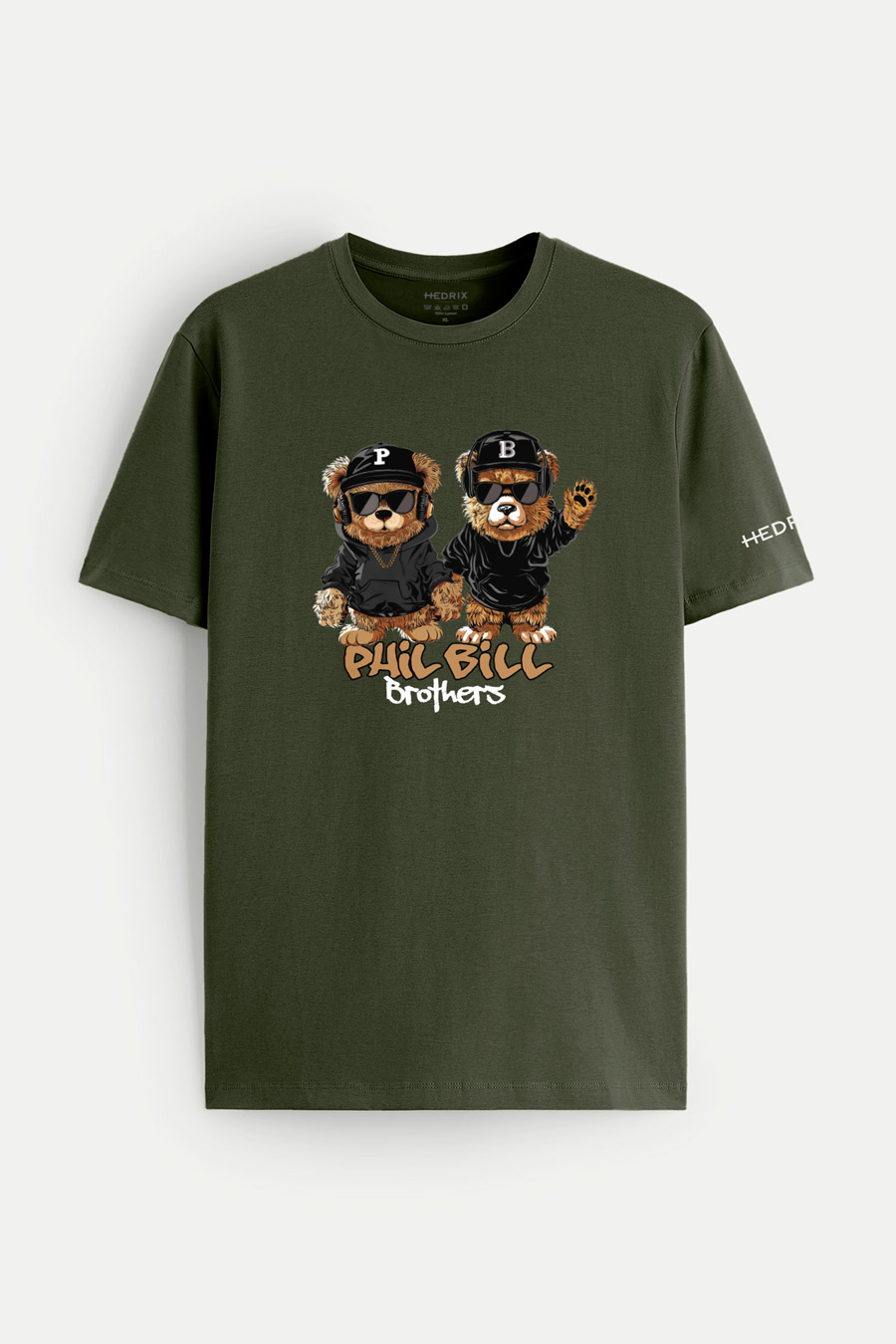 Levně Tričko, Barva Khaki, s Potiskem Bears