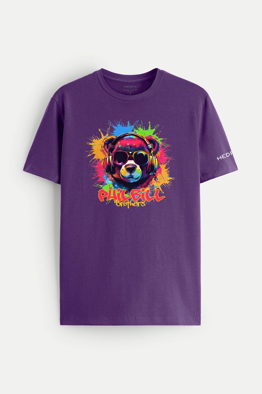 Levně Tričko, Barva Fialová, s Potiskem Colorfull Bear