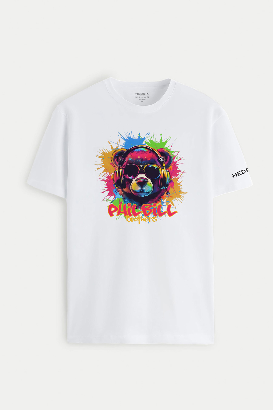 Levně Tričko, Barva Bílá, s Potiskem Colorfull Bear